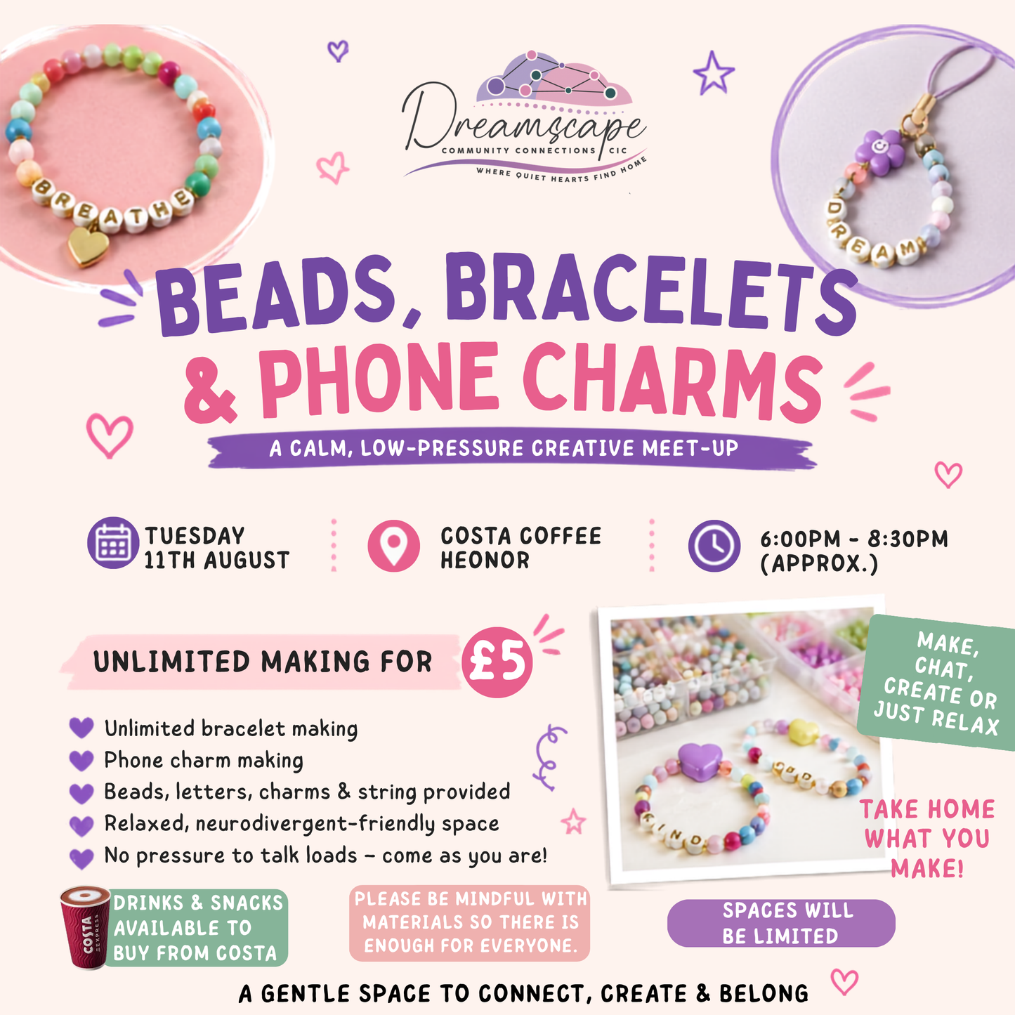 Beads, Bracelets & Phone Charms | Tuesday 11th August