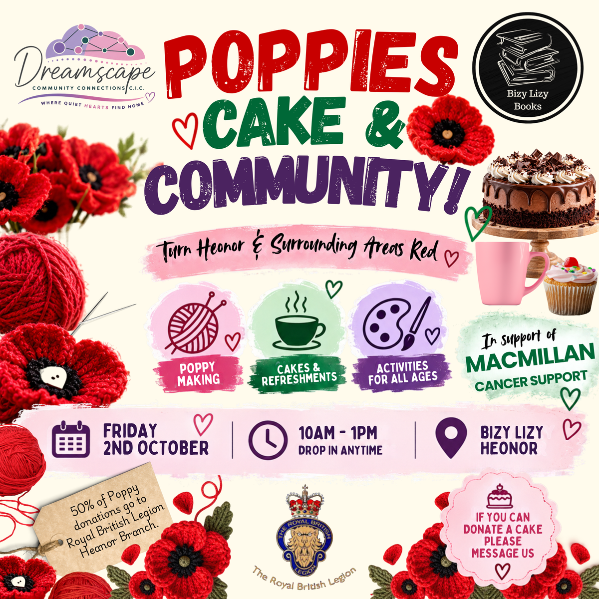 Poppies, Cake & Community ❤️