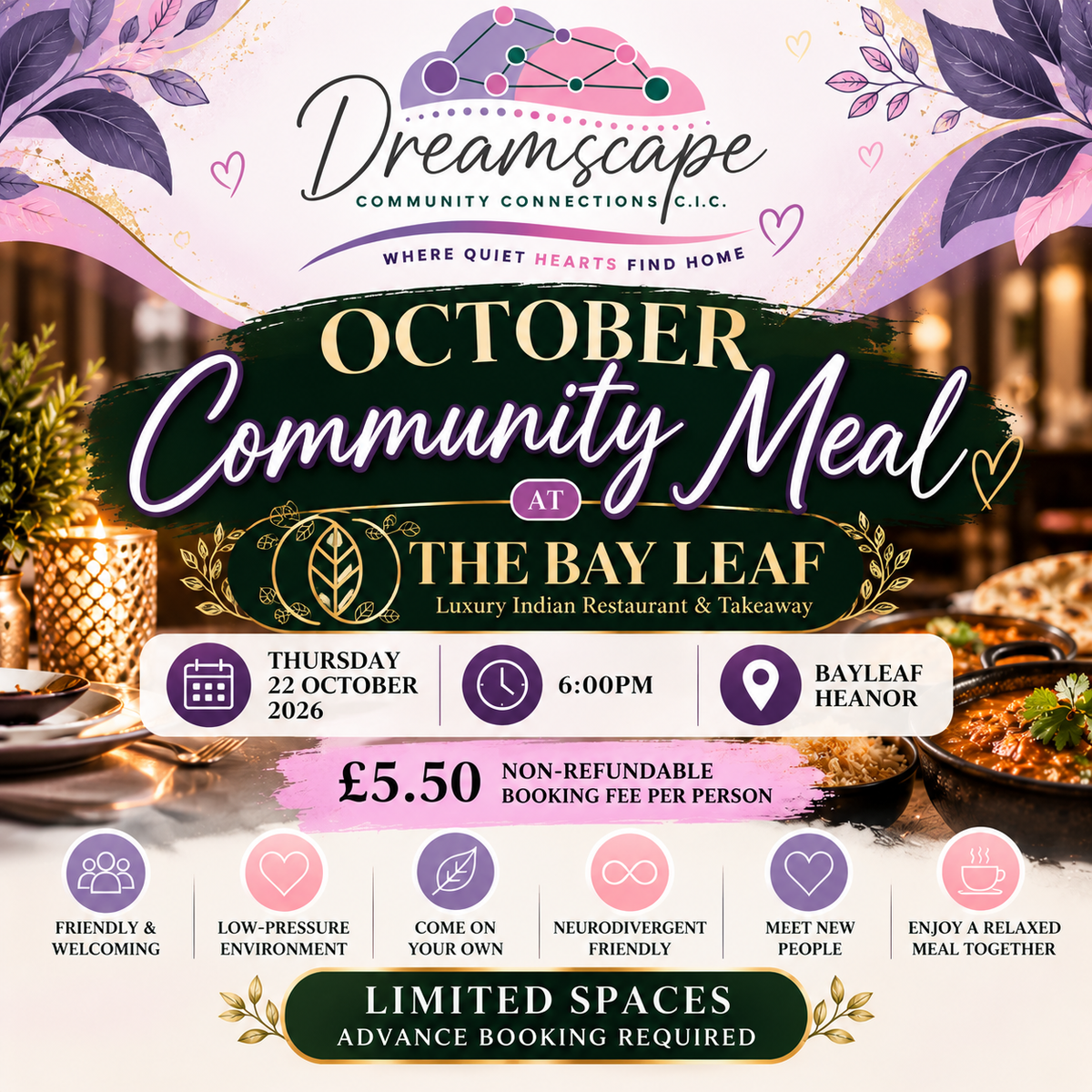 October Community Meal | Bayleaf Heanor – 22 October
