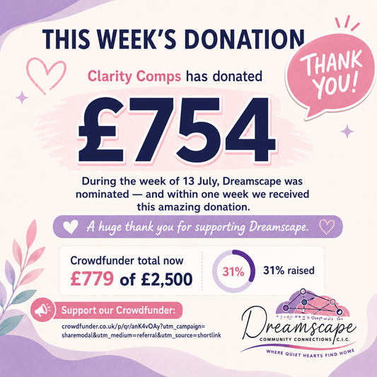 Clarity Comps Donates £754 to Dreamscape Community Connections C.I.C.