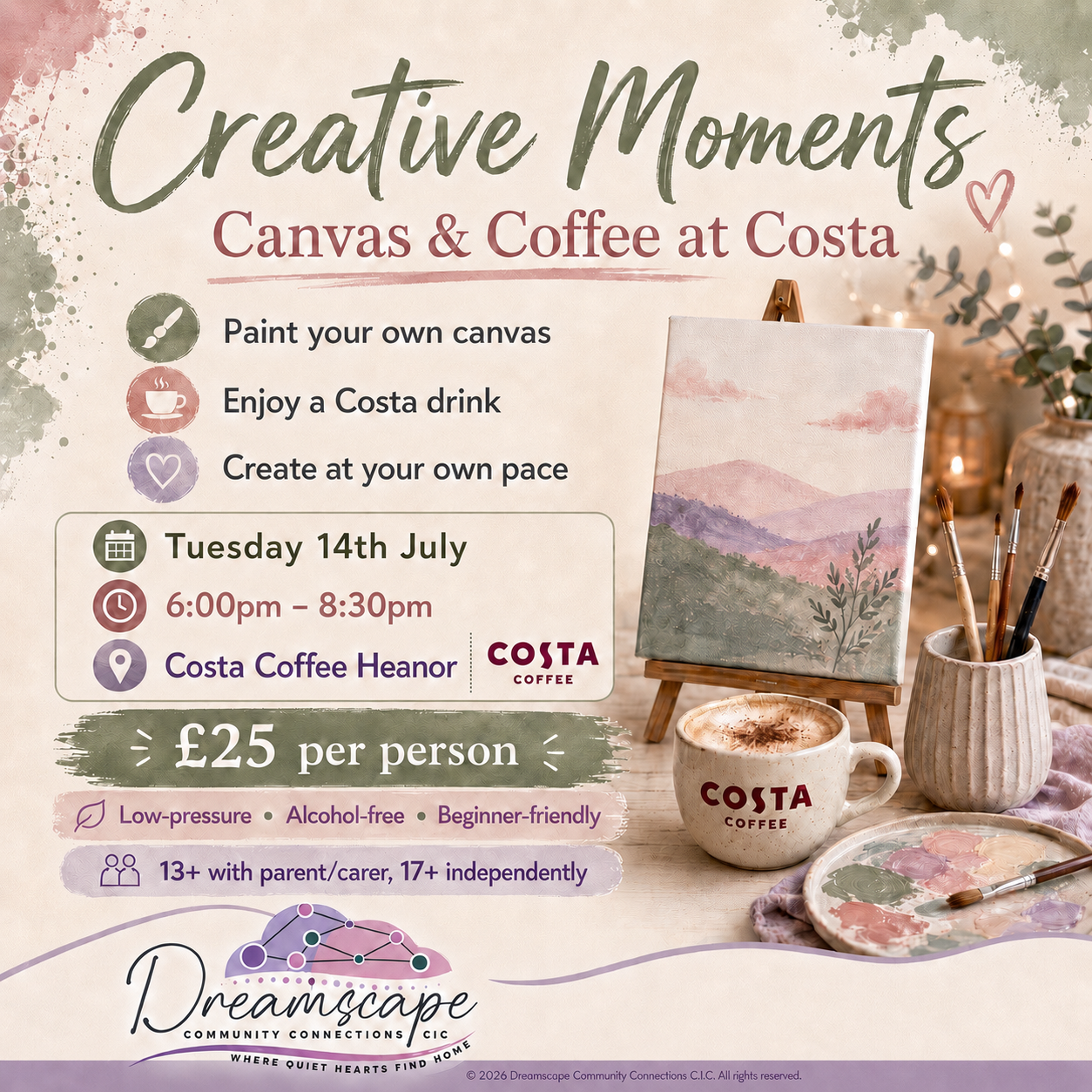 Creative Moments: Canvas & Coffee at Costa