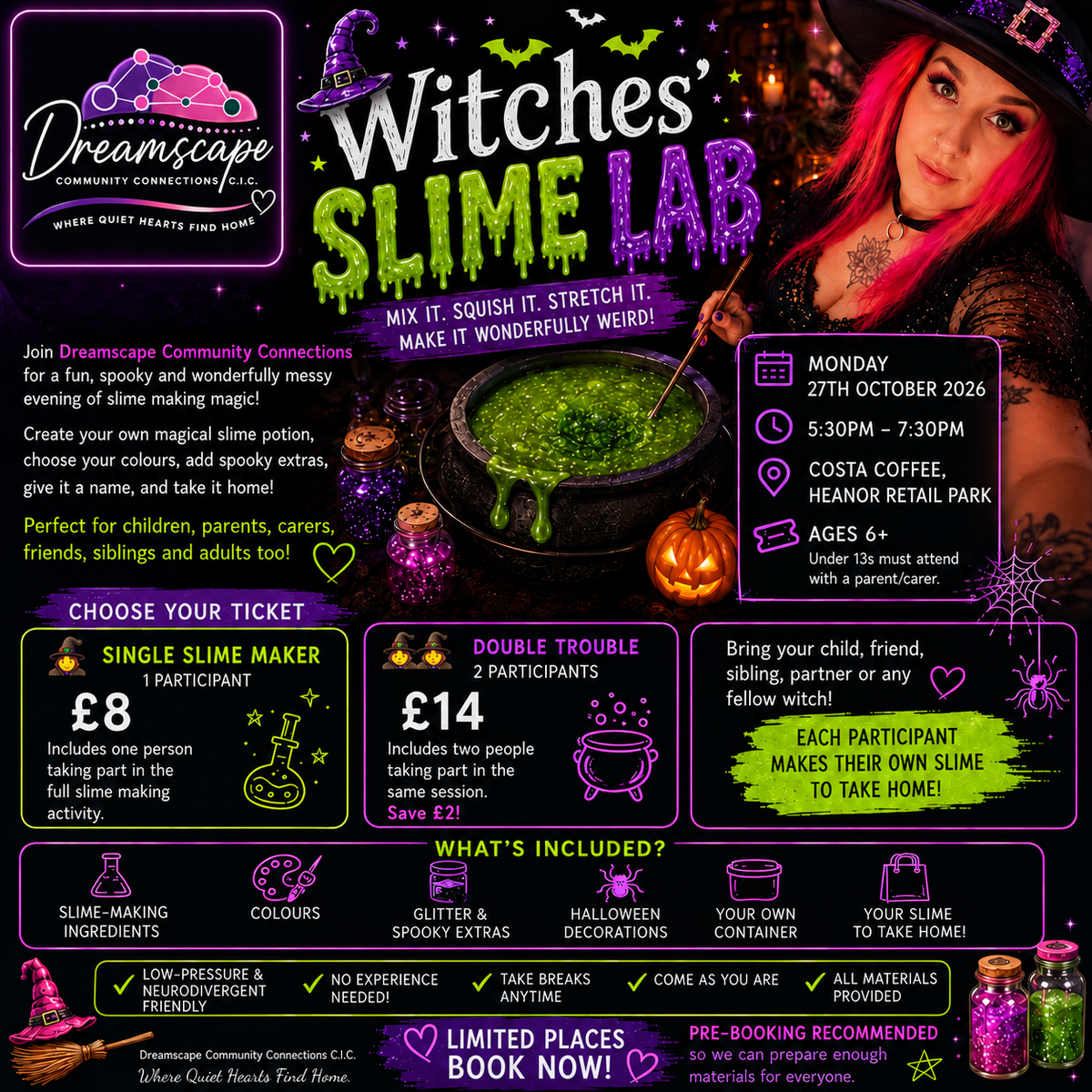 🧙‍♀️ Witches’ Slime Lab 🧪 | Halloween Slime Making at Costa Coffee Heanor