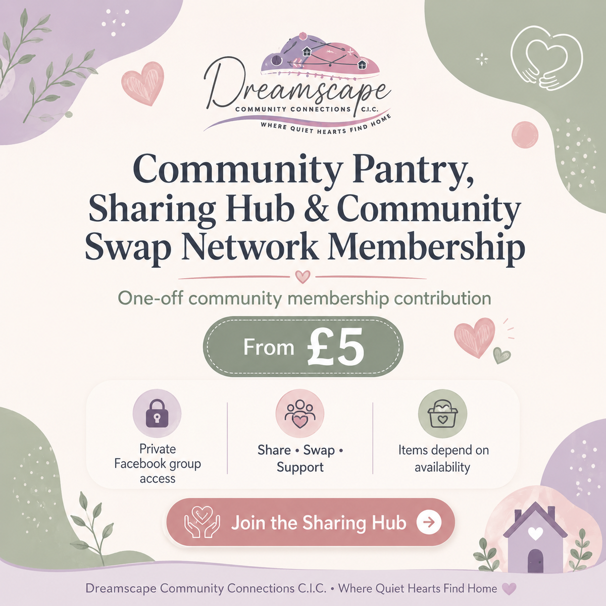 Dreamscape Community Pantry, Sharing Hub & Community Swap Network Membership